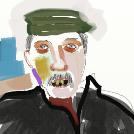 портрет старика в зеленой кепке