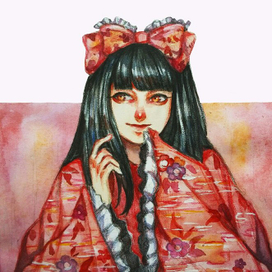 Девушка в кимоно 