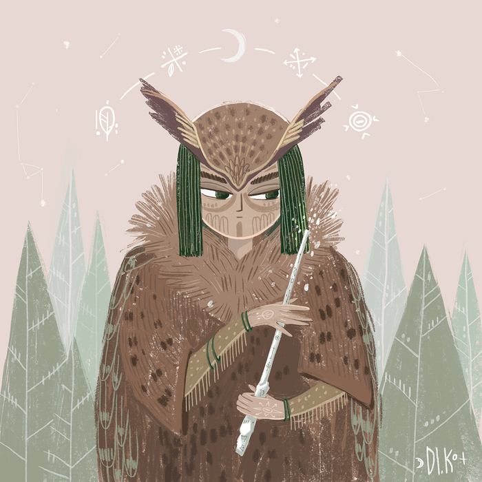Филин Вождь с волшебной палочкой
