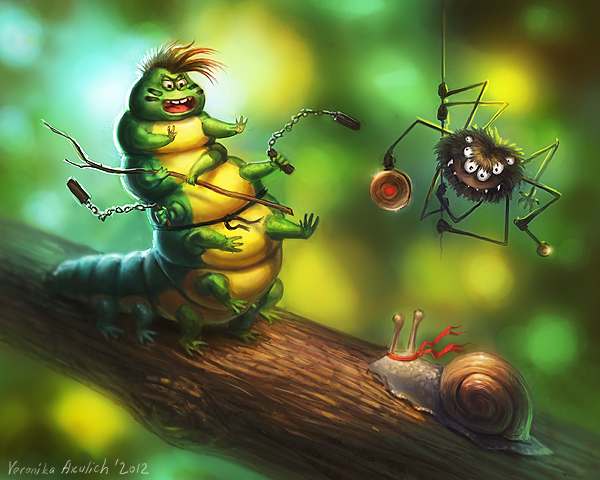 Тигрогусеничка в атаке.