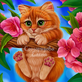 Котик на ветке