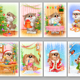 Продолжение серии кото-пёсиков для упаковки шоколадок.