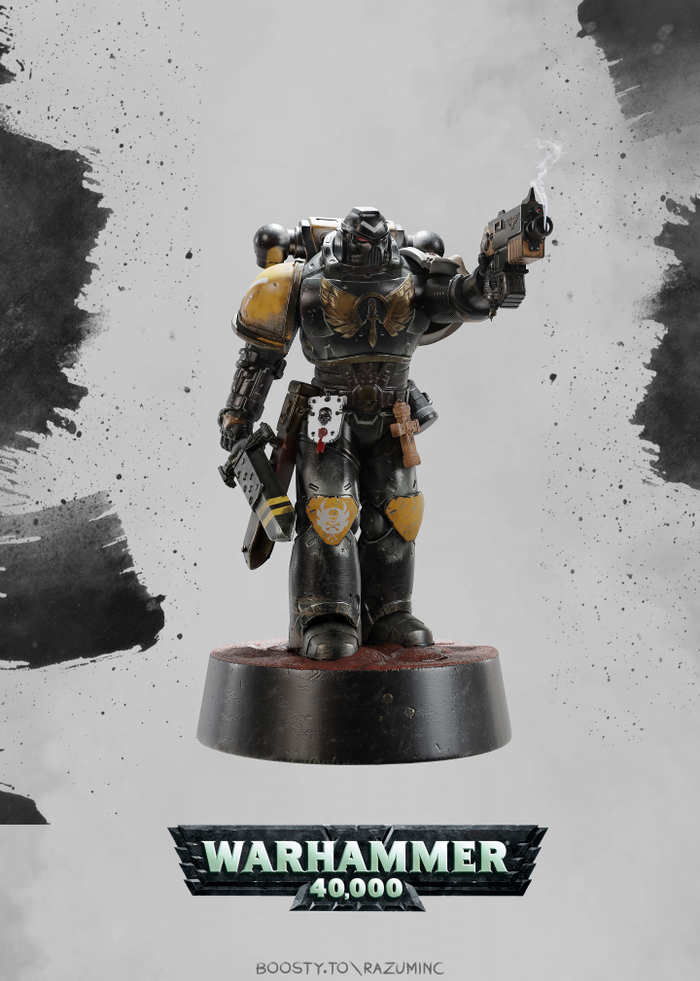 Warhammer Space Marine 3D скулпт на Ipad