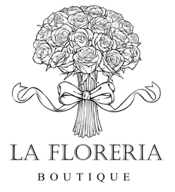 Эмблема цветочного бутика La Floreria. Монохромный вариант