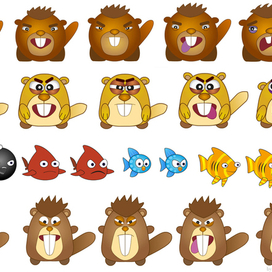 Персонажи для флэш игры "Beaver Creek. Засада Бобров"