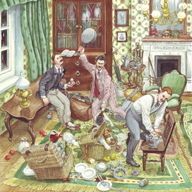 Джордж и Гаррис укладываются.