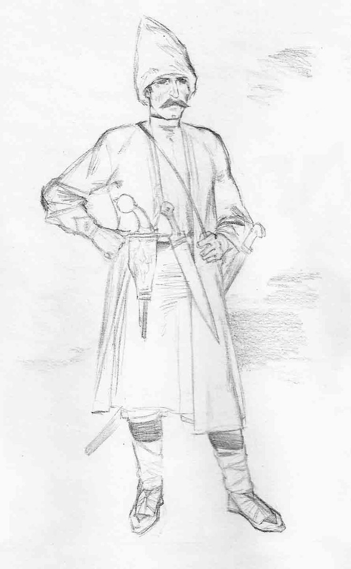 эскиз национального мужского костюма