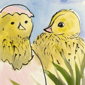 Японская открытка Суми-е