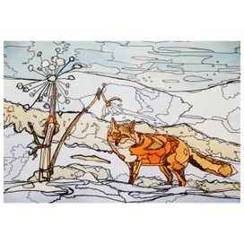 Лисица и борщевик 