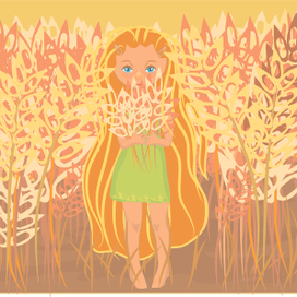 девочка в поле