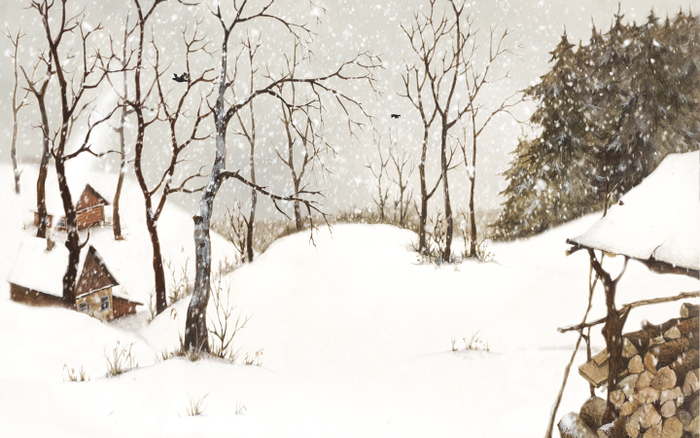 Кадр из анимационного фильма "Первый Снег"