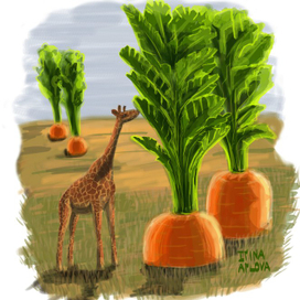 Жираф и морковный лес