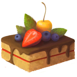 Пирожное с ягодами