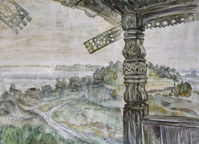 Вид с крыльца на деревню Ямка