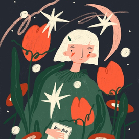 Красные цветы 