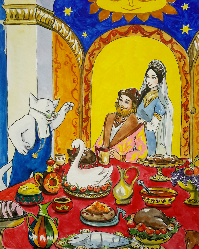 Август на пиру.