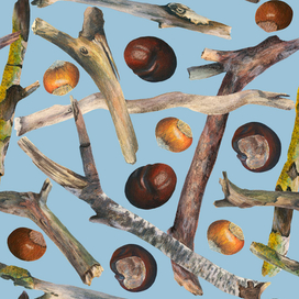 Бесшовный паттерн "Лесное сокровище"