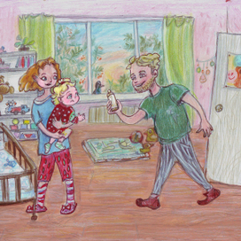 В детской комнате. Иллюстрация для 3-го конкурса издательства «Инопланетянин»
