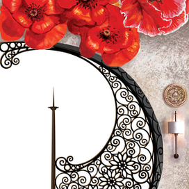 "Моя жена лгунья". Эскиз сценографии. Правый полузадник.