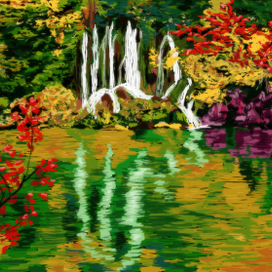 Водопад в лесу