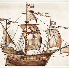 "старинные корабли "Санта Мария 1470 "