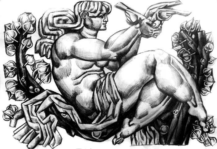 "Дриада", бумага, карандаш. 2017 г.