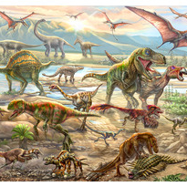 Панорама динозавров. Центральный раскрывающийся разворот книги Динорама (Эксмо)