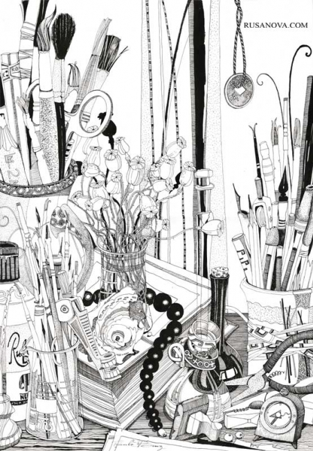 Натюрморт с бусами