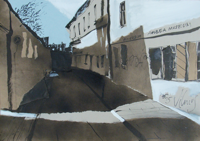 Прибалтийский альбом №2. Лист 21. Б., тушь, акриловый спрей, гуашь. 40х60. 2015