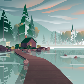 Деревянный мост к дому