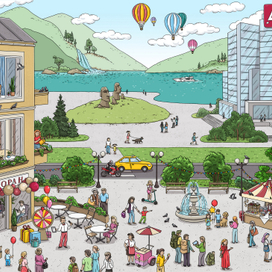 Виммельбух иллюстрация для сайта