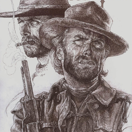 Стрелок. GUNSLINGER. West the Best. Сепия  42 на 30