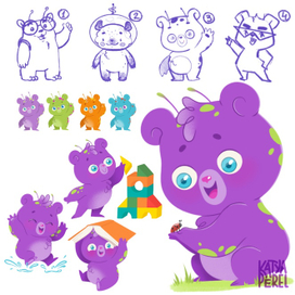 Мишка-инопланетянин. Персонаж для детского центра развития.