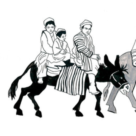 Семейство на ишаках