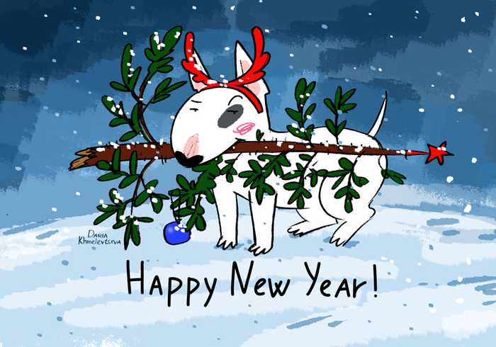 елочка новый год собака