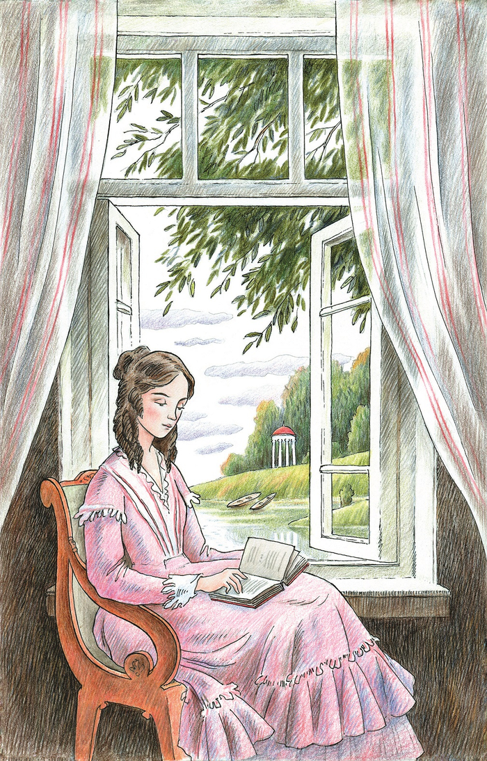 Иллюстрация для обложки Тургенева