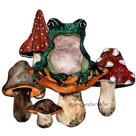 Лягуха и грибы