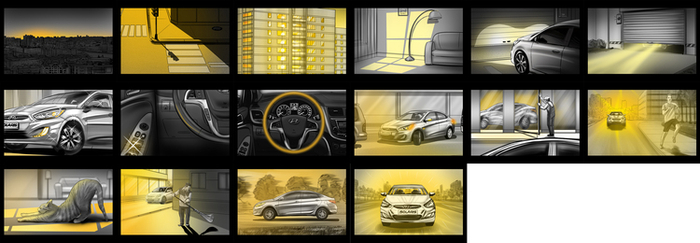 Раскадровка машины Hyundai Solaris