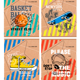 дизайн серии тетрадей на крафте