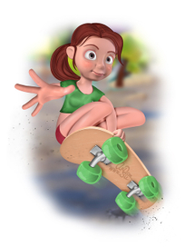 Girl with skateboard