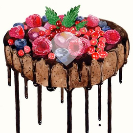 Ягодный пирог с шоколадом