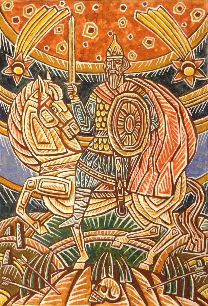 "Слово о полку Игореве". "Князь Игорь Святославович.". 44х63. 2017г.