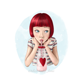 Девочка с молочным коктейлем