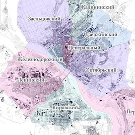 Карта "Административное деление Новосибирска"