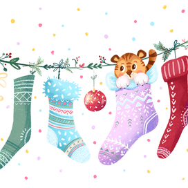 Тигрёнок и носки