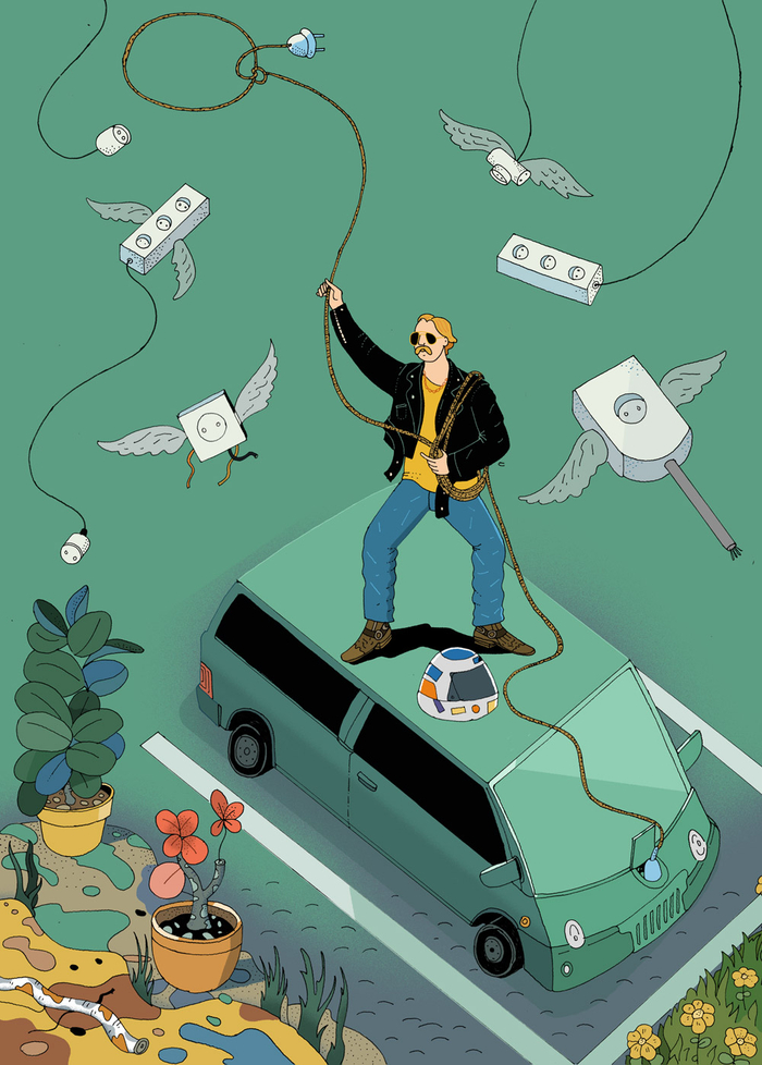 Подзарядка электрокара  