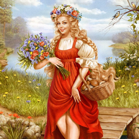 Девушка с цветами