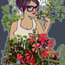 Катя в кустах