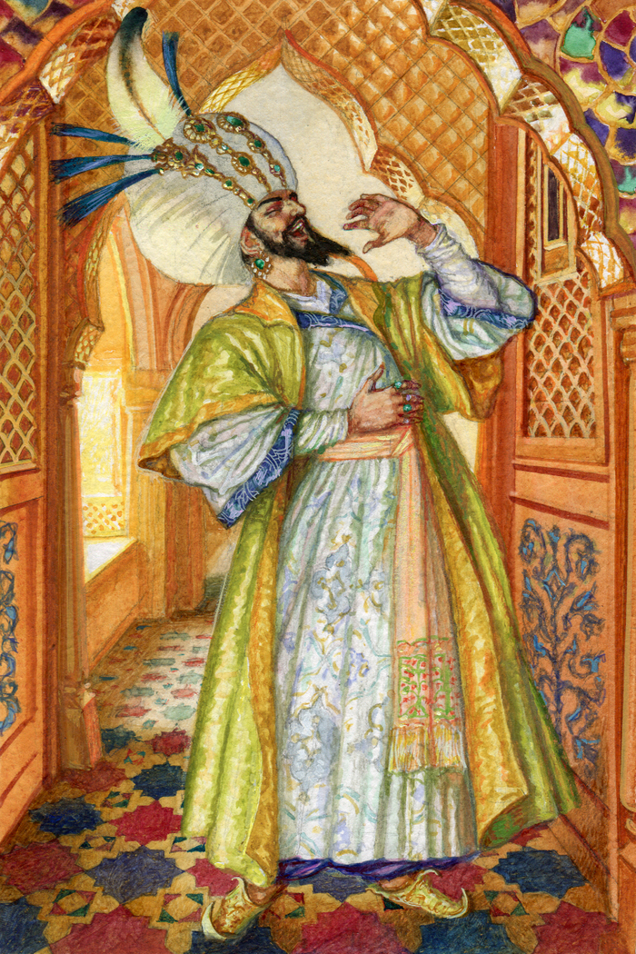 Калиф смеётся.