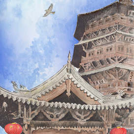 Иллюстрация к книге "Соловей" Х.К.Андерсен для издательства KIRJASTUS PAPÜÜRUS